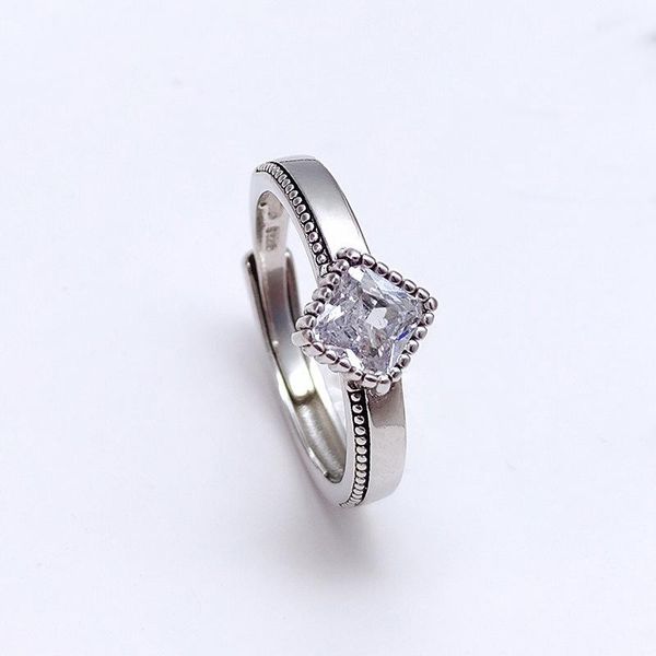 

wedding rings women's silver color princess cut zircon cubic zirconia bridal ring engagement jewelry party gifts, Slivery;golden