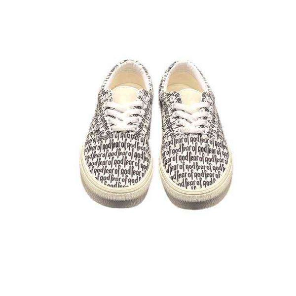 

longvance fog star same low letter shoes graffiti canvas men's women's printed board trend