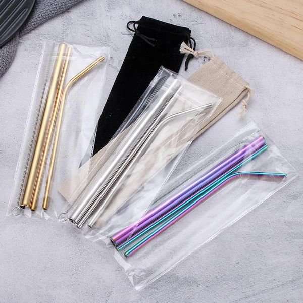

drinking straws stainless steel straw milk tea colorful beverage creative reusable kitchen supplies