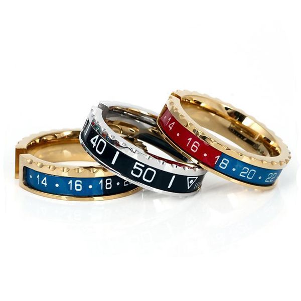 

italian tide brand speedometer dial the same titanium steel nostalgic men's ring speed ring wholesale rru26 jewelry lovers gift with bo, Silver