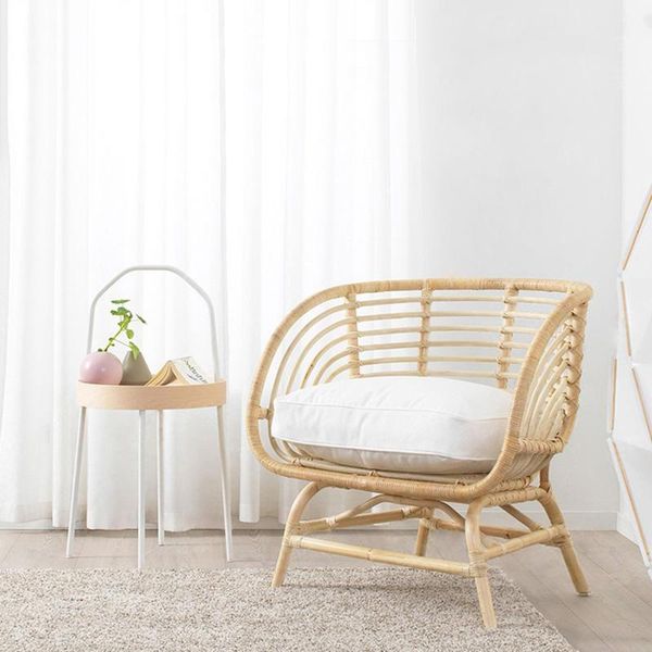 

camp furniture villa backyard patio garden sofas home living room rattan armrest sofa chair simple designer balcony single lazy