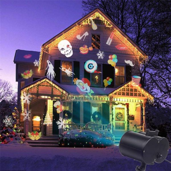 

effects 12 slides led light projector stage lamp remote control colorful flowing water ripple halloween christmas parties yard