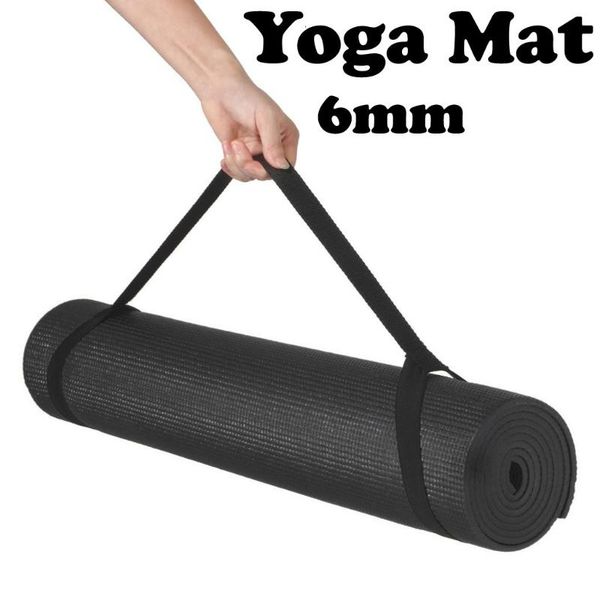 

yoga mats thicken durable mat anti-skid sports gym exercise fitness 6mm with elastic carrying strap equipments l719