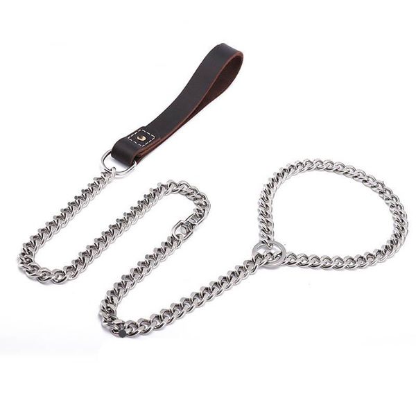 

dog collars & leashes stainless steel p chain for dogs training choke and leash set metal large pugs pitbull accessories
