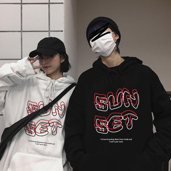 

men's hoodies & sweatshirts bkpp the series letter print casual hoody men streetwear sunset harajuku sweatshirt hip hop oversized clo, Black