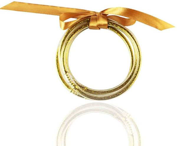 Браслет 5 шт./компл. всепогодные желейные браслеты браслеты радужные блестящие силиконовые круглые для женщин и девочек