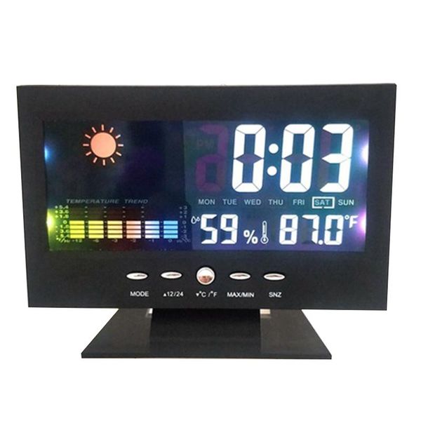 

desk & table clocks led temperature humidity meter clock digital display weather forecast calendar alarm 66cy