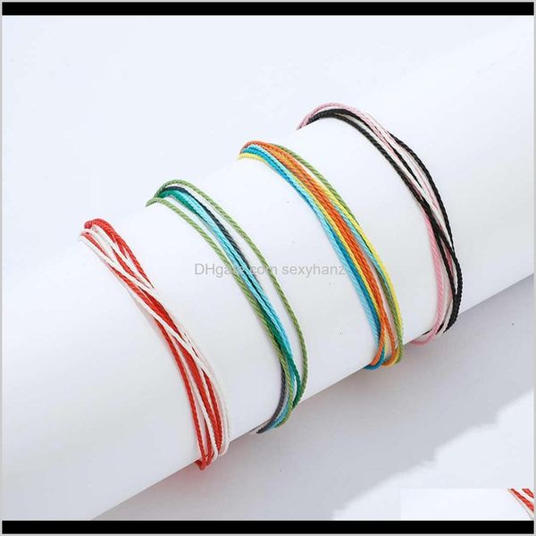 

other bracelets drop delivery 2021 jewelry bohemian style multicolor cord braided bracelet four piece set qsn0f, Golden;silver