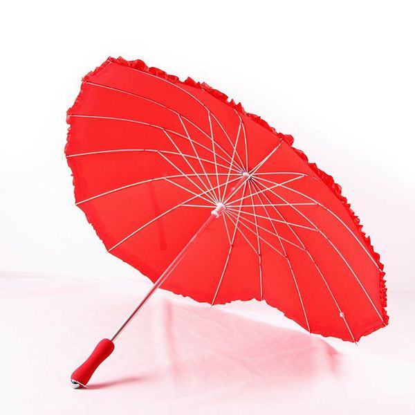 

umbrellas 30pcs red heart shape umbrella women for valentine wedding party engagement po props long handle unbrellas