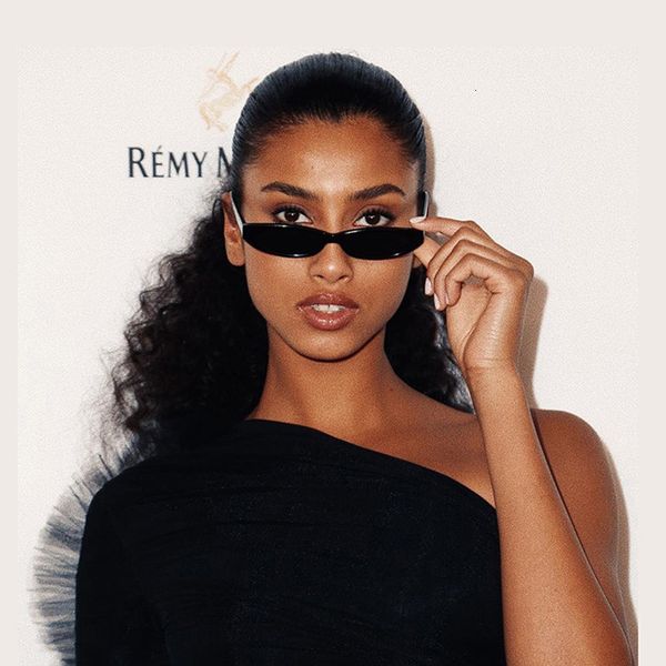 

sun glasses vintage rectangle glasses women cat eye designer ladies small frame black red brand retro skinny eyewear, White;black