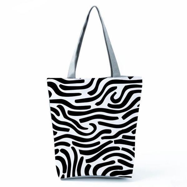 

evening bags zebra pattern printed handbags spriped lady storage bag large capacity reusable shopping leopard fashion women shoulder