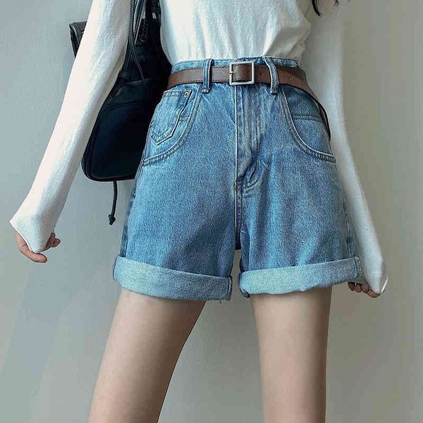 

women's shorts high waist crimping wide leg denim summer arrival blue ladies jeans for r4hj, White;black
