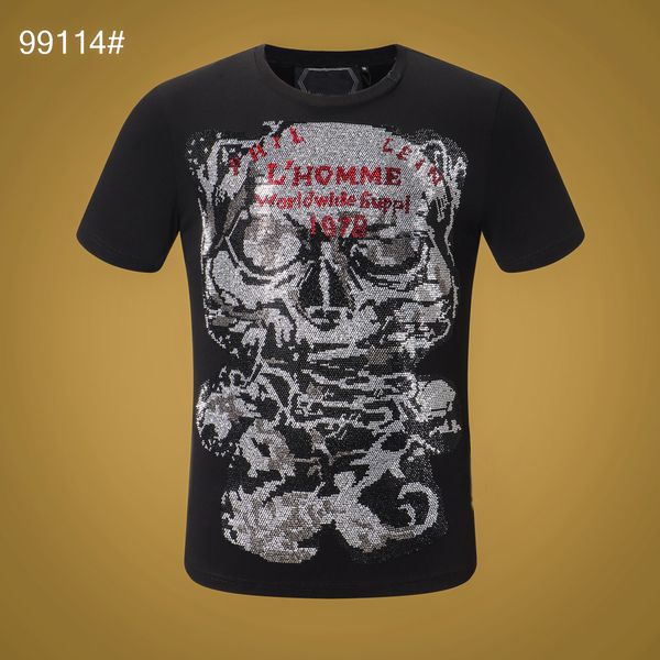 

2021 pp men t shirt spring and summer jackets high grade cotton short sleeve round neck shirts luxury t-shirt size: m  xl xxl 3xl skull eu, White;black