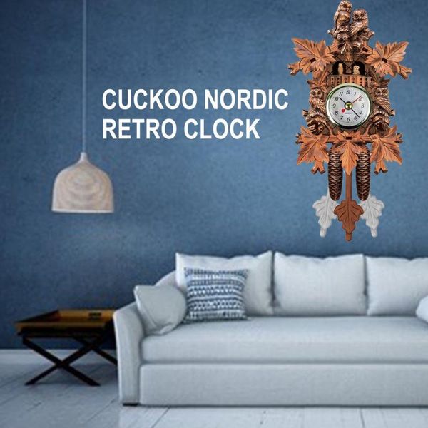 

wall clocks cuckoo clock german black forest wooden vintage nordic style alarm for living room home decoration accessory