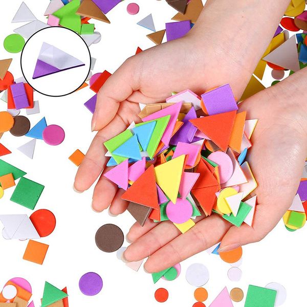 

150/300/600pcs Foam Stickers Geometry Puzzle Self-Adhesive EVA Stickers Children Education DIY Toys Crafts Arts Making Gift ZXH