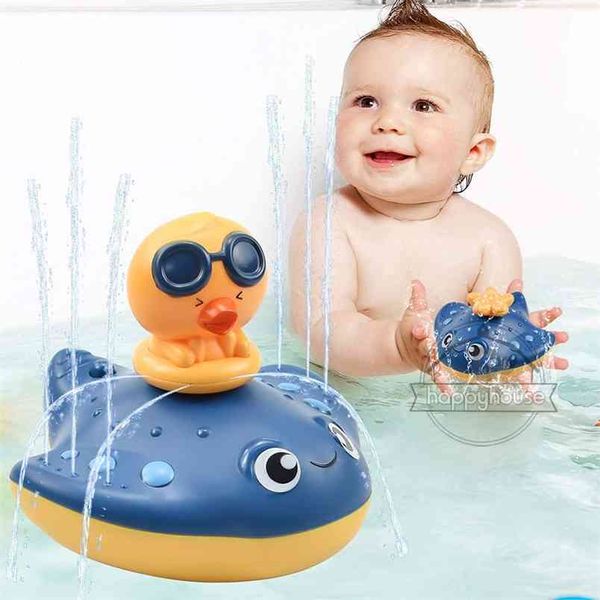 Bebek Banyo Oyuncakları Sprey Su Duş Yüzmek Havuzu Banyo Çocuklar Için Çocuklar Için İplik Tekne Ile Oyuncak Aslanlar Küvet Toddlers Çocuklar 210712
