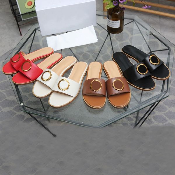 

2021 women slippers sandals slides classic flat sandal woman slipper slide summer lady cartoon shoe leather l bath fashion ladies shoes, Black