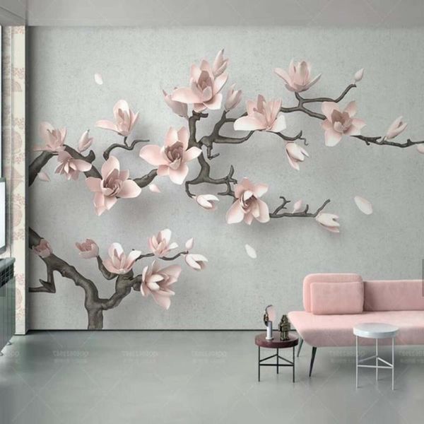 

wallpapers 3d embossed yulan magnolia flower wallpaper mural for living room bedroom floral decoration custom any size landscape