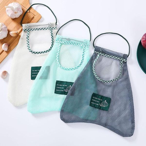 

storage bags fruit vegetable garlic onion hanging bag breathable eco reusable mesh organizer shopping tote