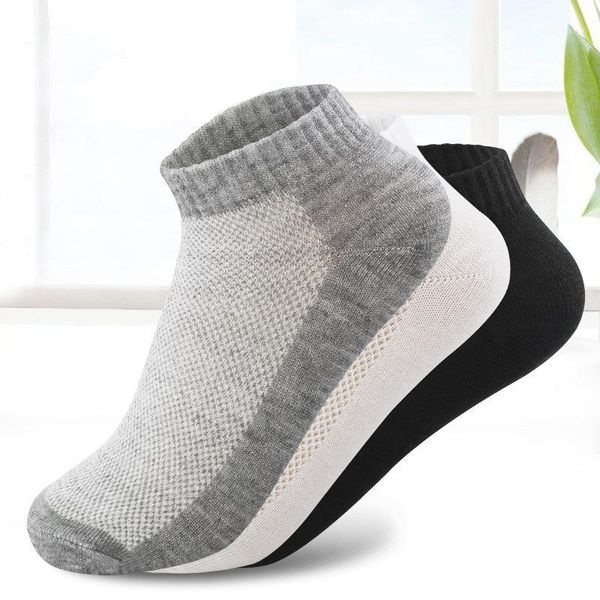 

men's socks 20pcs=10pair breathable short ankle men solid mesh male boat 20211, Black