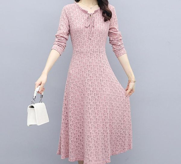 

2021 spring and autumn fashion long sleeve women's dress @194, Black;gray