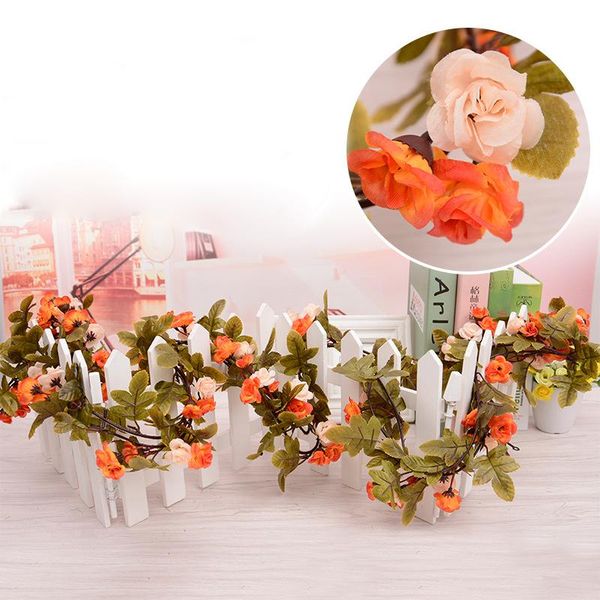 

decorative flowers & wreaths artificial rose rattan strip fauxflower vine silk flower european retro small wall hanging autumn home decorati