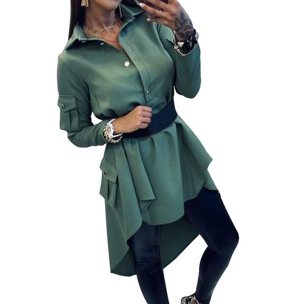 

casual dresses shirt dress women black green long sleeve asymmertical cute party bodycon club steetwear 2021, Black;gray