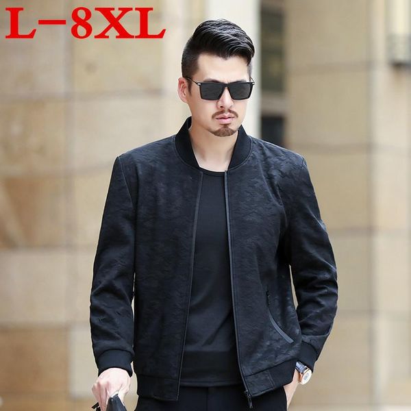 

men's jackets 8xl 7xl casual autumn and winter coat men business mens thin slim fit bomber for male brand clothing, Black;brown