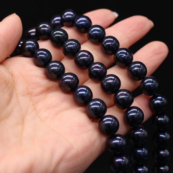 

other 9-10mm real natural freshwater pearls black loose round shape beads for jewelry making craft diy bracelet necklace 15"