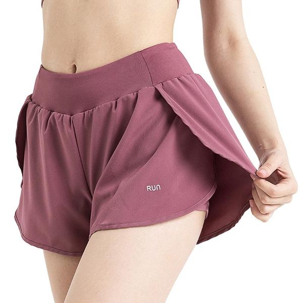 

women's shorts women summer two layers anti-exposure running fashion mid-rise breathable loose fitness quick dry, White;black