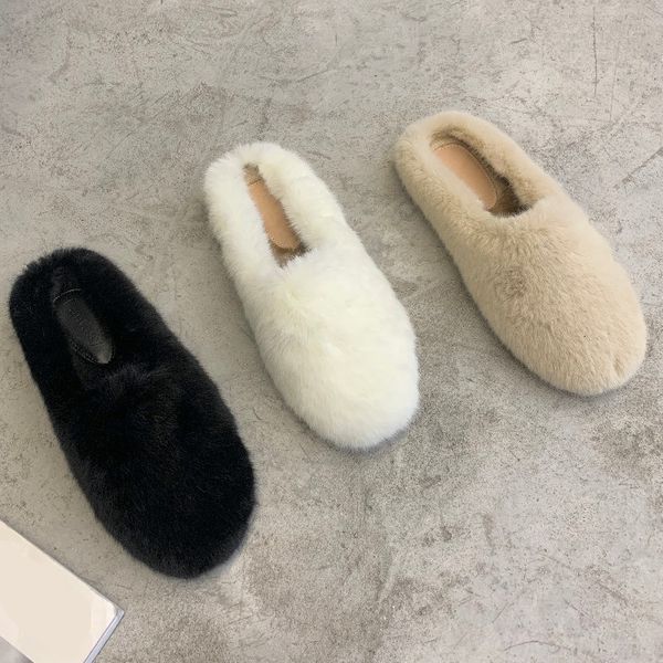 

slippers low-cover shoes toe casual slippers slipers platform women's flip flops luxury plush hoof heels plutonium autumn r rlwz, Black
