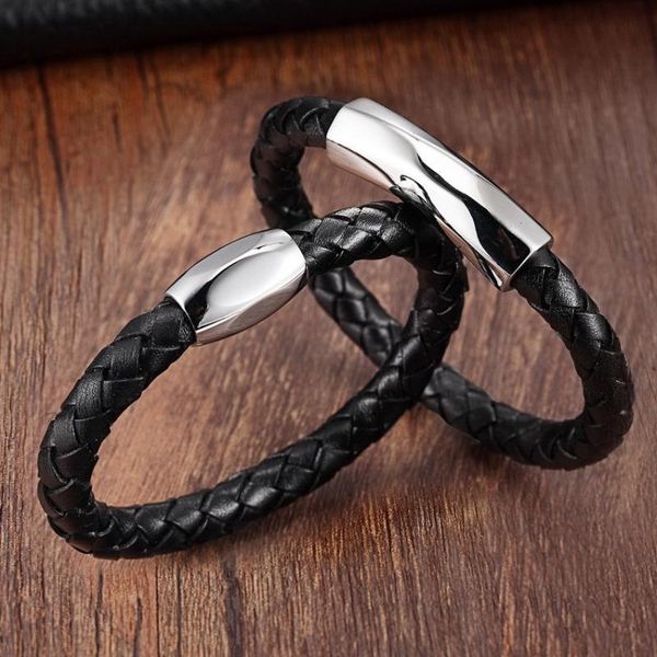 

charm bracelets xqni 5 styles for choices genuine leather bracelet men women stainless steel material snake chain design fashion jewelry, Golden;silver