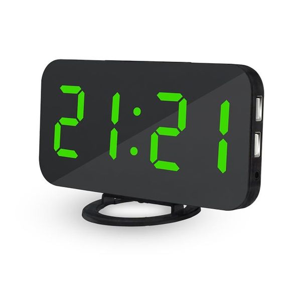 

other clocks & accessories led digital alarm clock,portable mirror with 2 usb port table voice control electronic desktop