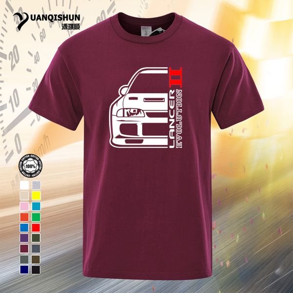 

yuanqishun fashion summer t shirt classic japanese car fans lancer evo evolution ii t-shirt 17 colors casual cotton short sleeves 0181-g, White;black