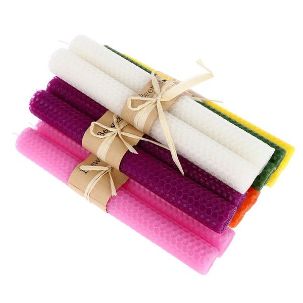 

candles 2pcs beeswax hand rolled romantic home party dinner bistro