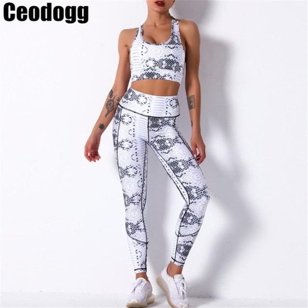 

yoga set fitness print leggings push up crop rop bra clothing gym woman zc1792 sets sport wear outfit women