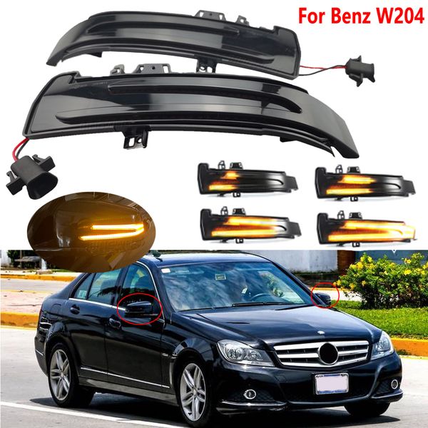 

2pcs led dynamic blinker turn signal side rearview mirror indicator light for mercedes benz w204 w176 w212 gla glk cla cls class