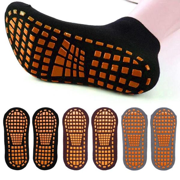 

sports socks anti skid yoga trampoline playground breathable cotton floor, Black