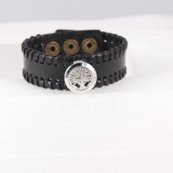 

charm bracelets can open christmas gift tree of life wrist jewelry leather stainless steel essential oil diffuser, Golden;silver