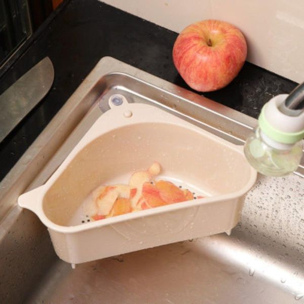 

vegetable fruite filter drain storage basket triangle sieve rack sink holder shelf kitchen tools baskets