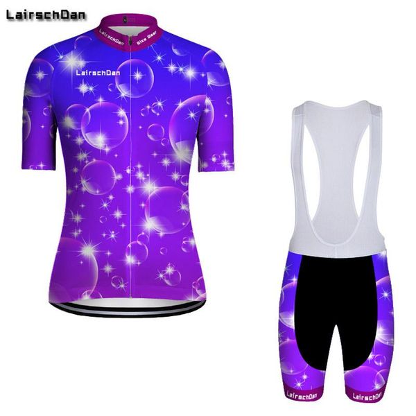 

racing sets 2021 purple funny women's mtb cycling jersey road bike clothing ladies set summer anti-uv quick dry maillot mujer, Black;blue