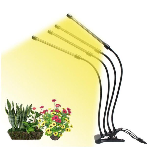 

3/4 head usb timer led plant grow light full spectrum cultivo sunlight yellow phyto lamp clip indoor veg fitolamp growbox tentr1 lights
