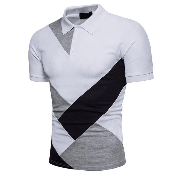 

men's polos shirts summer mens clothing geometric patterns elegant casual shirt men camisas ropa hombre, White;black