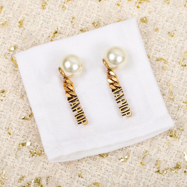 

fashion hoop pearl earrings aretes orecchini earring back for women party wedding lovers gift jewelry engagement with box lz0401, White