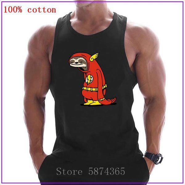 

sloth shirt the flash mens neutral sleeveless bodybuliding tank summer gyms muscle vest undershirt, White;black