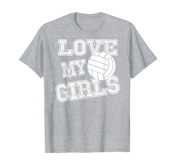 

love my girls volleyball shirt for moms-cute volleyball mom t-shirt, White;black