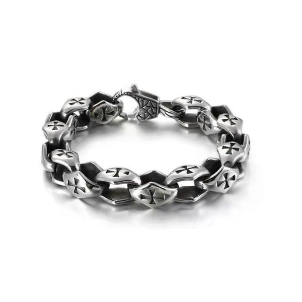 

bangle punk trend personality stainless steel charm bracelet men link chain jewellry accessories, Black
