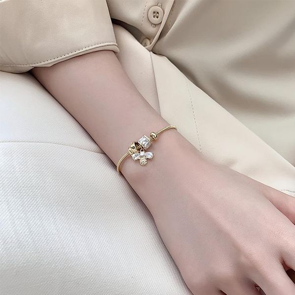 

charm bracelets bee bracelet cold wind temperament student girlfriend couple ins fashion design jewelry, Golden;silver