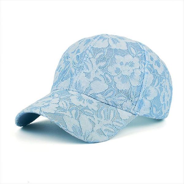 

summer lace flowers aseball cap women breathable mesh casual sunhat girls snapback hip hop fashion female hat adjustable a100, Blue;gray