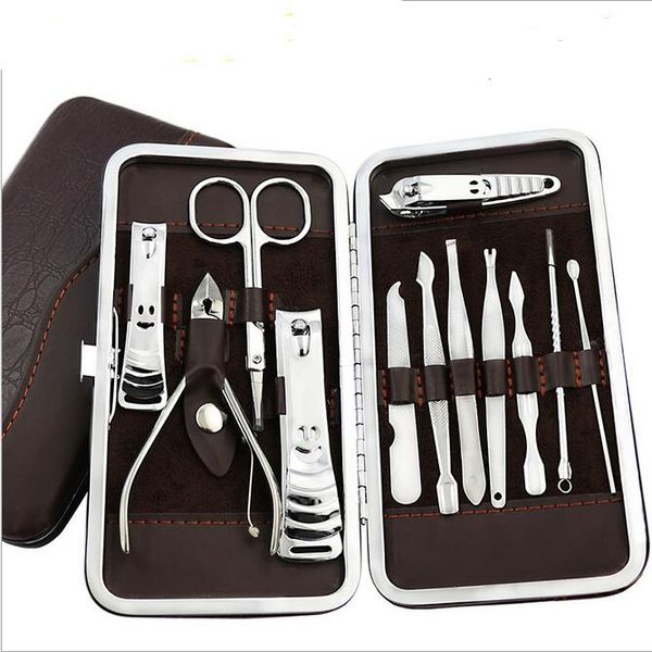 2021 alta qualidade 12 pcs portátil pedicure manicure definir pregos cortadores cutícula de limpeza kit de grooming scissor tweezer faca
